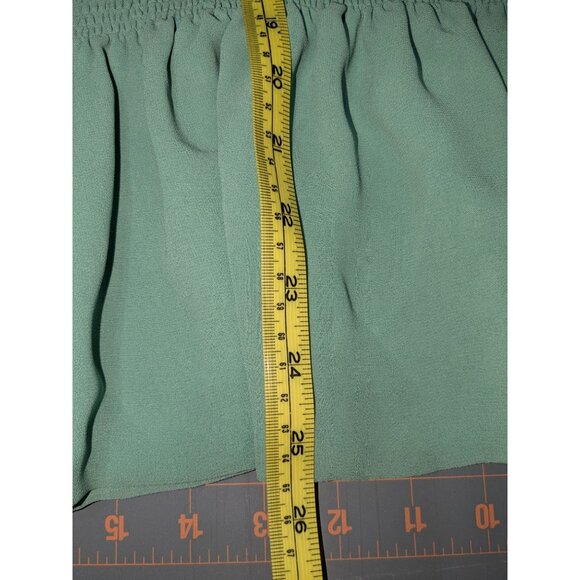 Green Smocked Peplum Blouse With Sheer Puff Sleeves & Ruffled Hem XXL By Versona - Picture 7 of 11